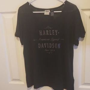 Harley Davidson Womens Black Short Sleeve XL